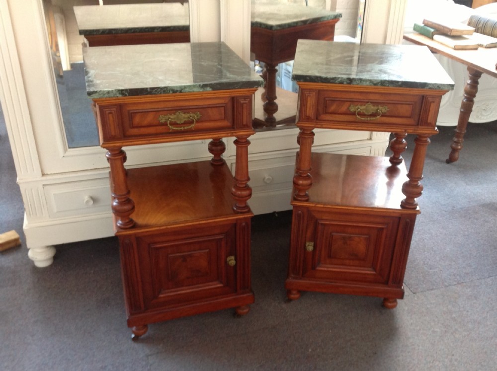 pair of mahogany bedside cabinets