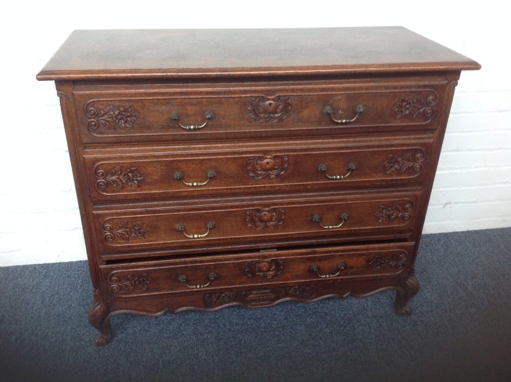 superb quality carved oak french comode