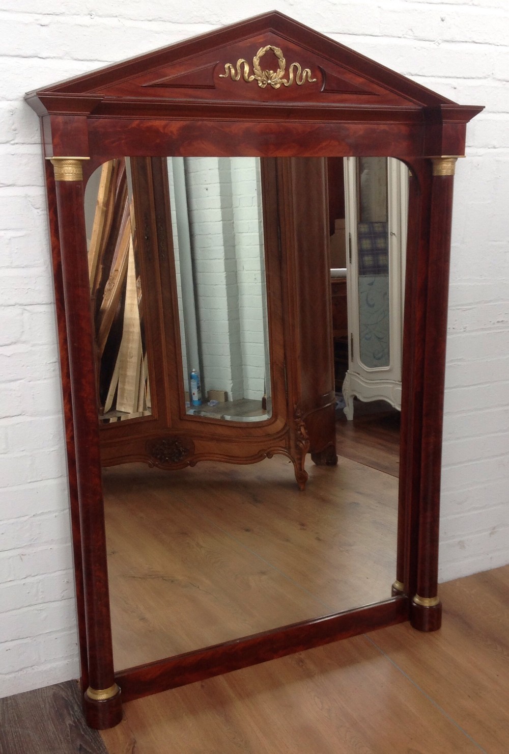 large french mahogany wall mirror