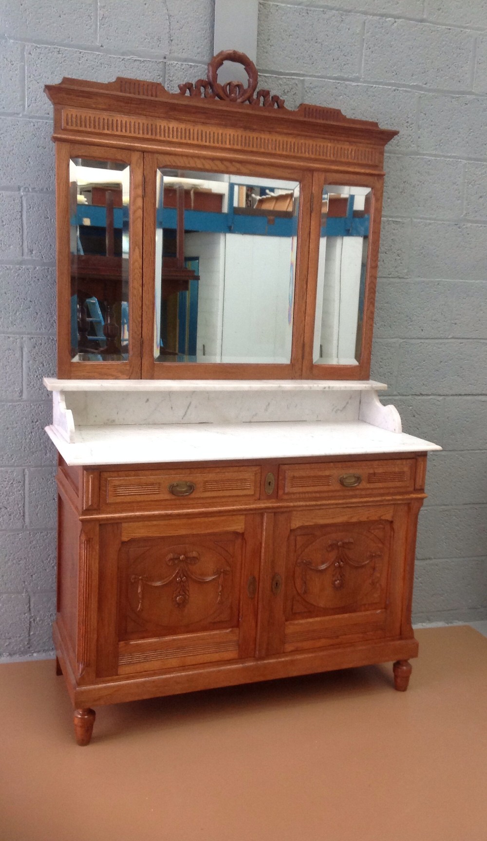 carved oak french washstand