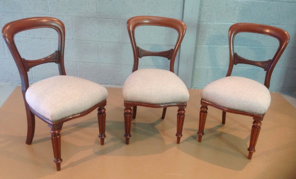 set of 3 mahogany victorian chairs