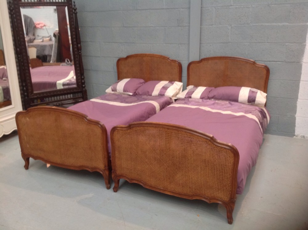 pair of french bergere single beds