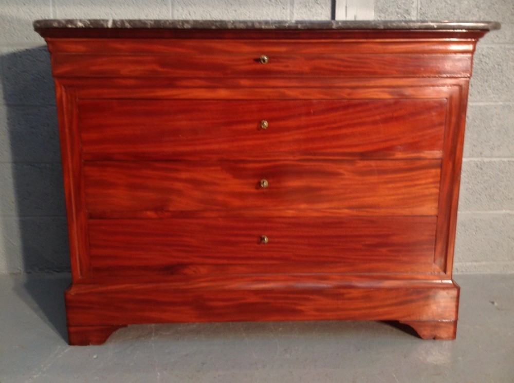 mahogany french marble top commode