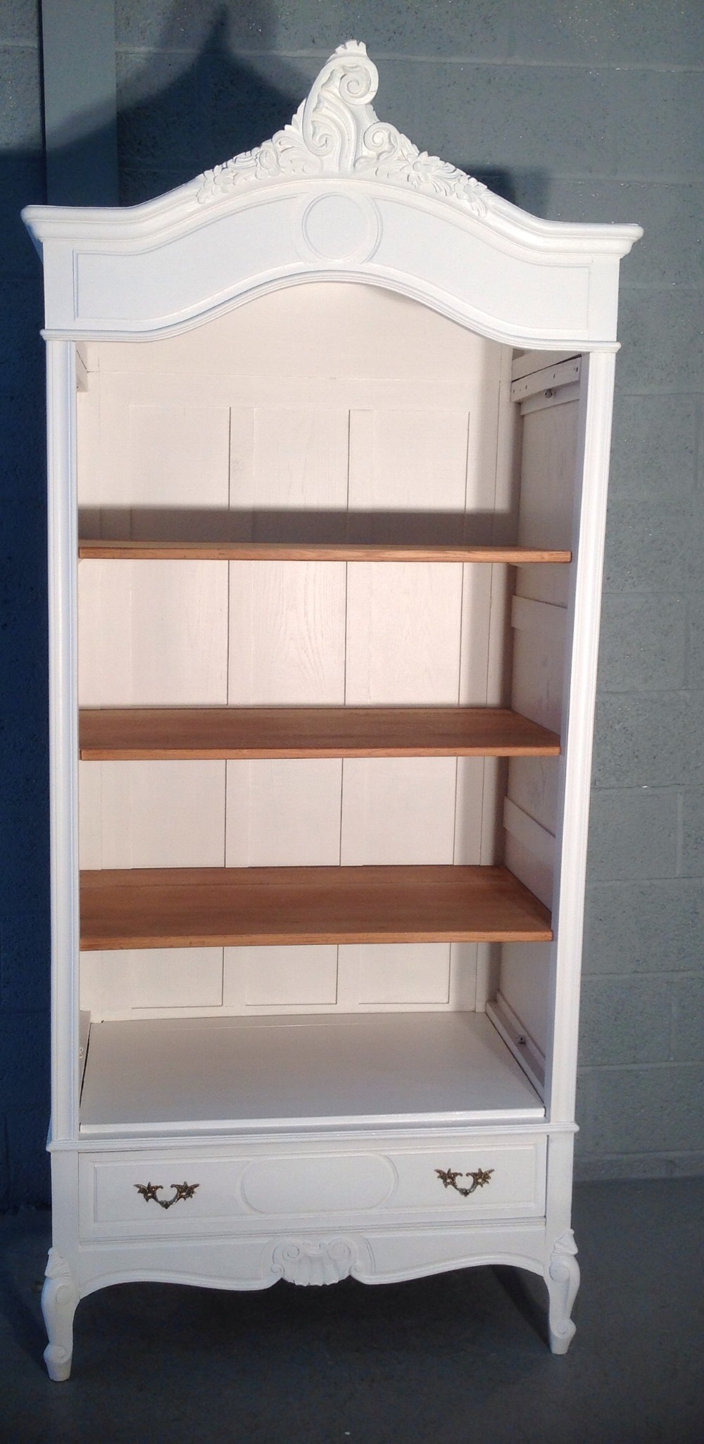 carved oak painted french bookcase