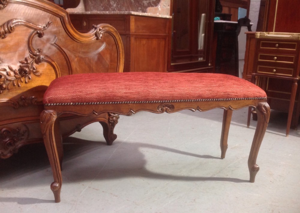 carved oak french stool