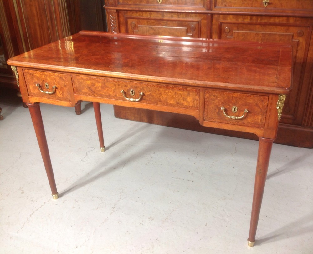 french burr walnut writing desk