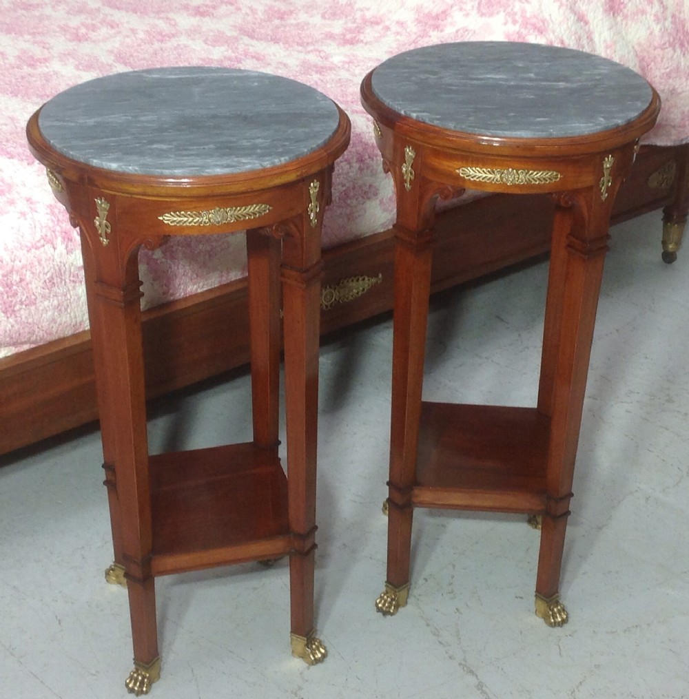 stunning pair of mahogany french bedside cabinets