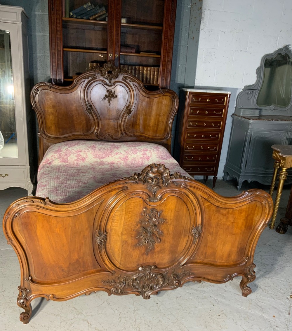 stunning carved french walnut king size bed