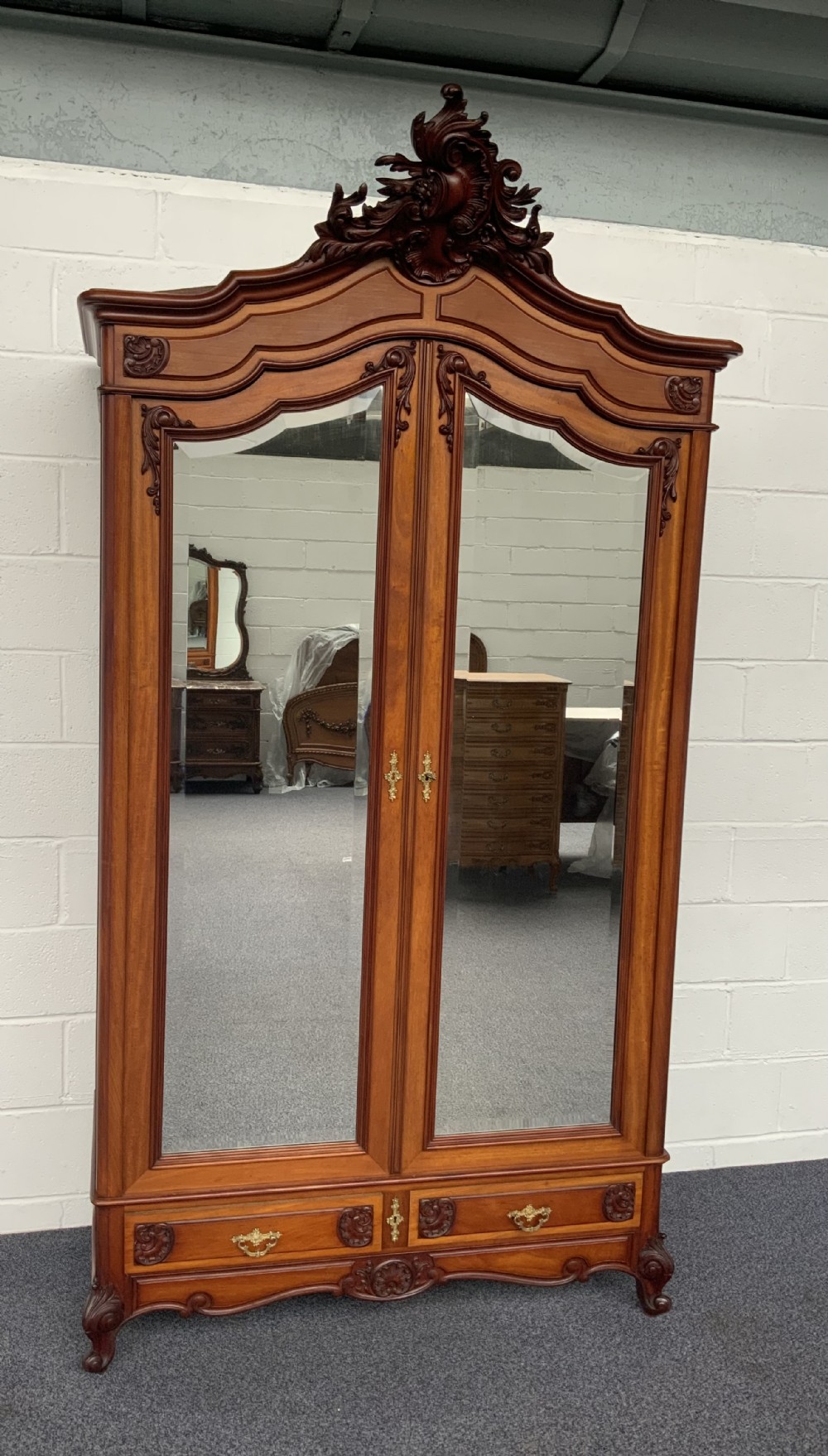french mahogany double armoire
