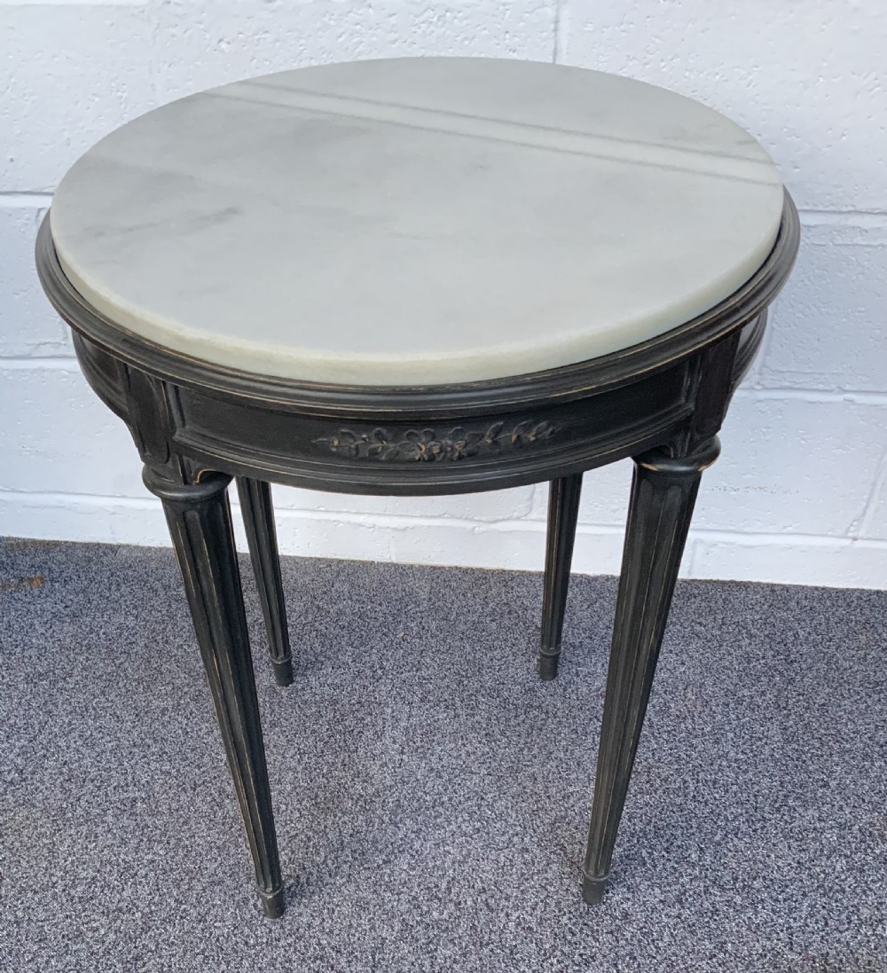 painted marble top french centre table