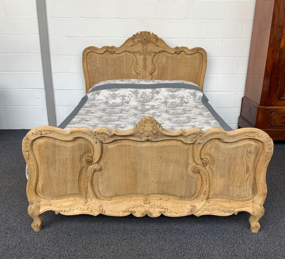 bleached oak french kingsize bed