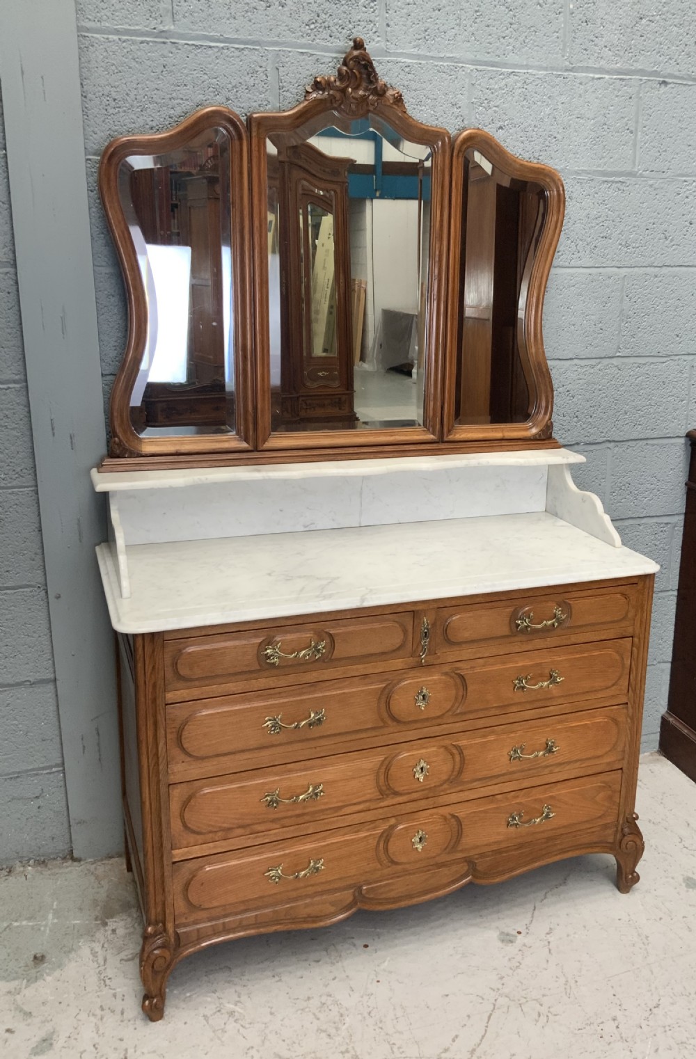carved oak french washstand