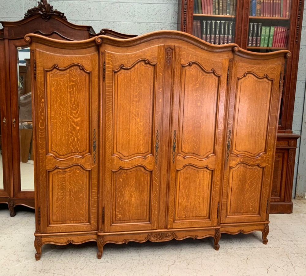 large 4 door french oak armoire